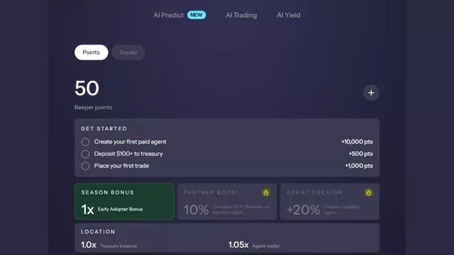 Beep lets users create AI agents for trading, yield, payments, and prediction markets on Sui.