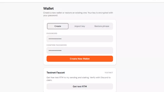 Wallet Setup Retium