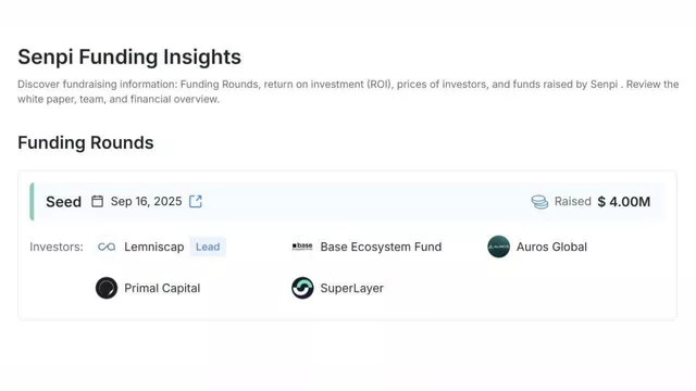 Senpi funding round: $4M seed led by Lemniscap