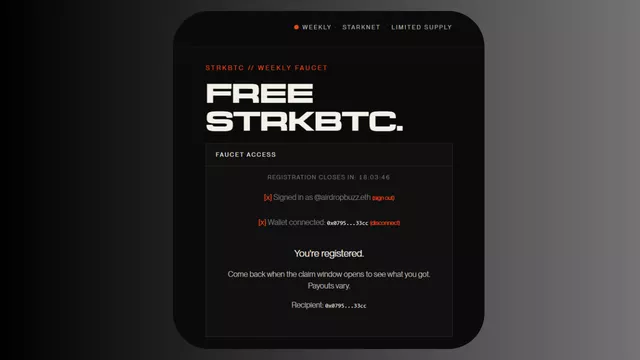 Starknet strkBTC faucet