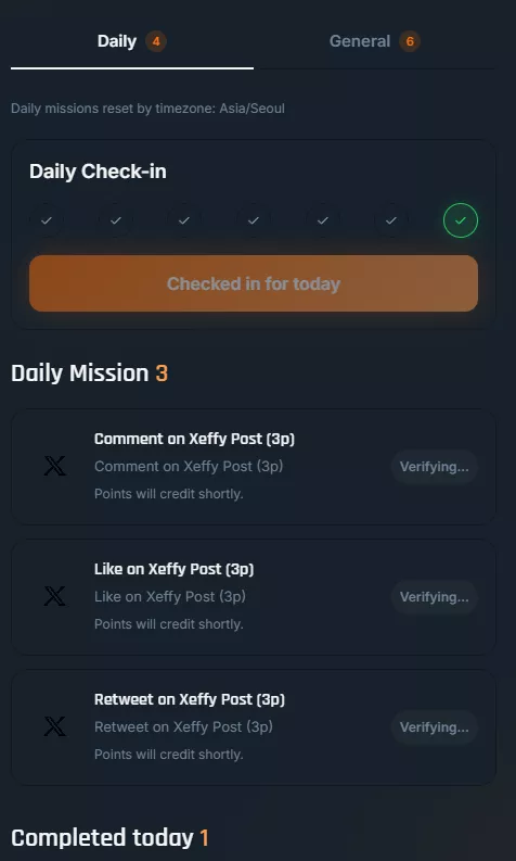 Daily Checkin and Tasks