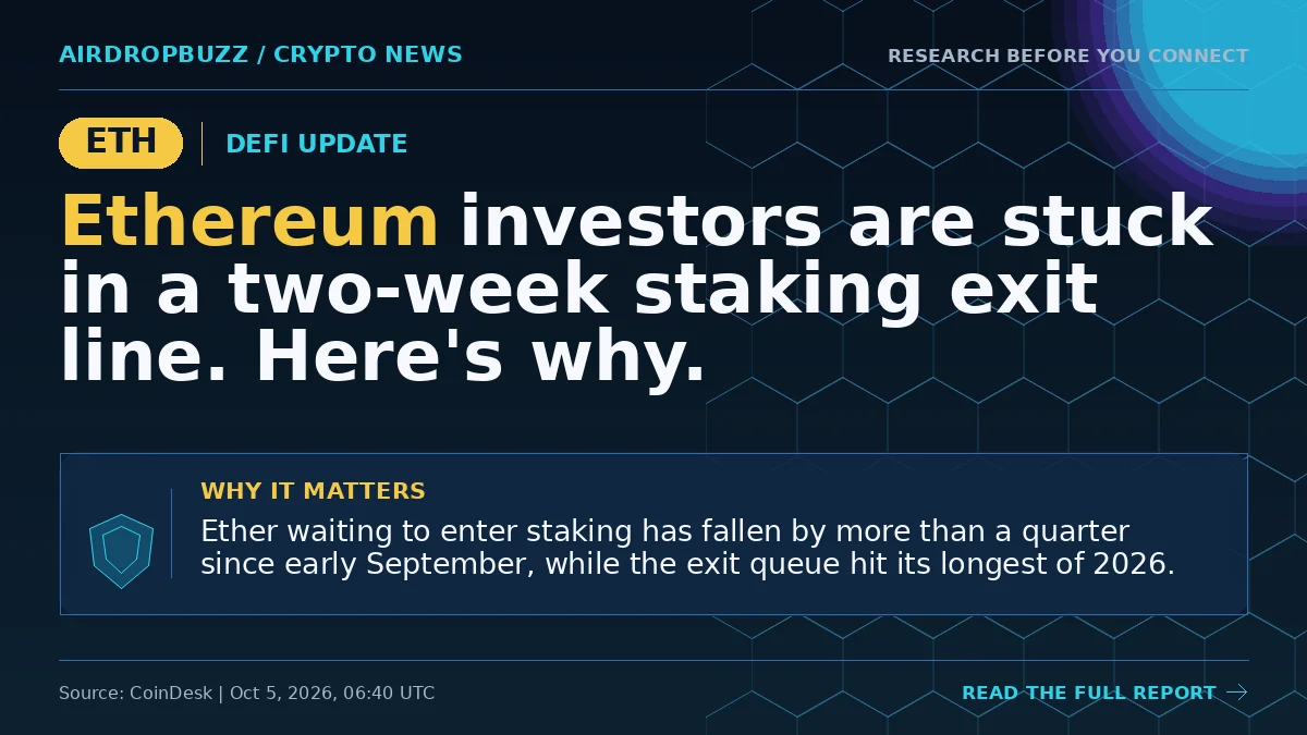 Ethereum investors are stuck in a two-week staking exit line. Here's…