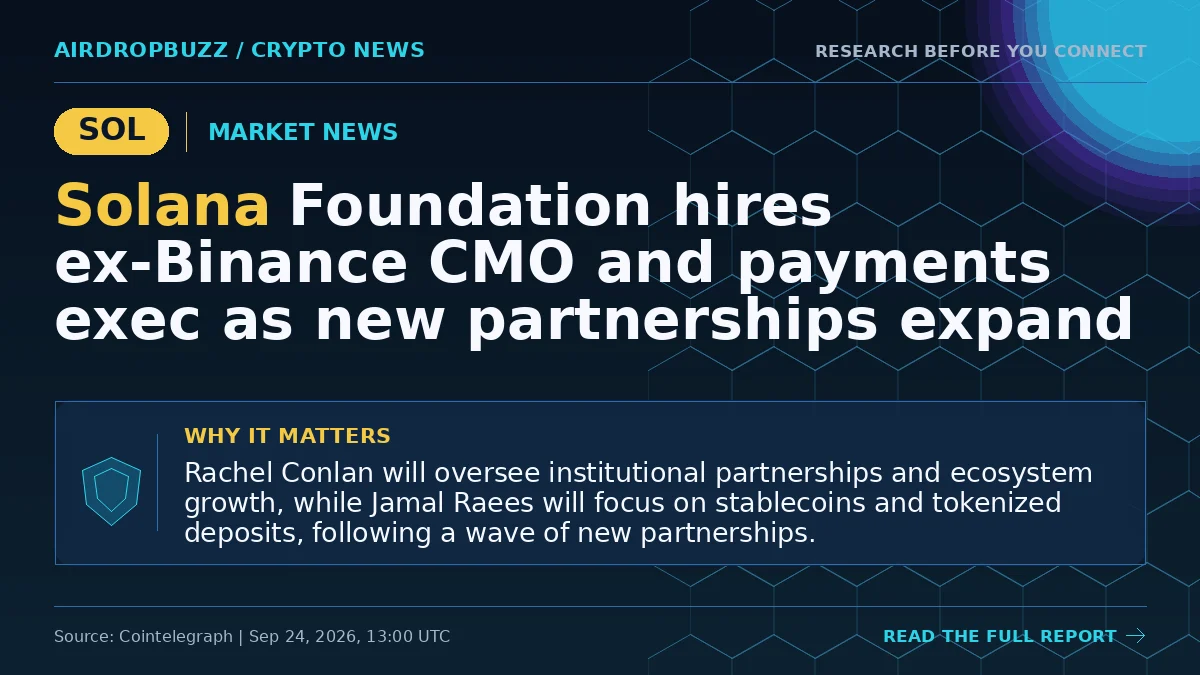 Solana Foundation hires ex-Binance CMO and payments exec as new…