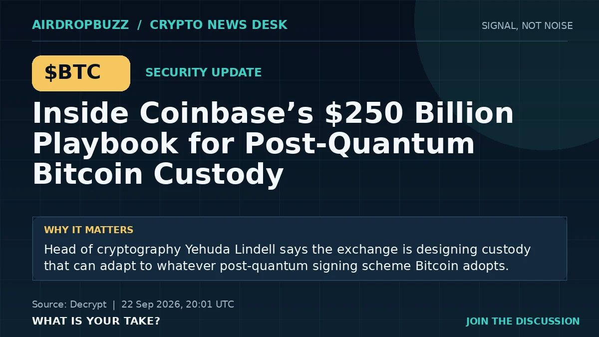 Coinbase’s $250B Post-Quantum Bitcoin Custody Plan