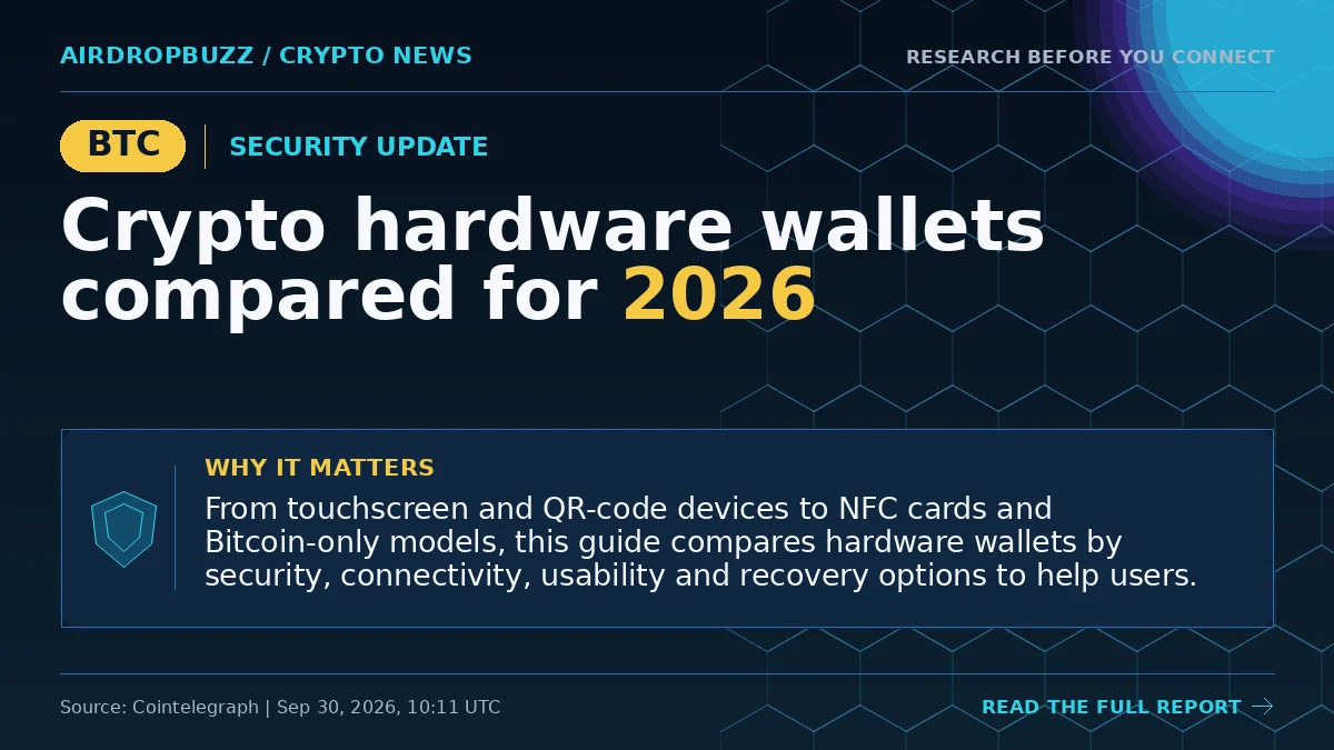 Crypto hardware wallets compared for 2026