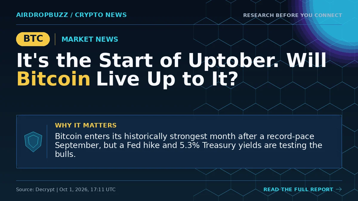 It's the Start of Uptober. Will Bitcoin Live Up to It?