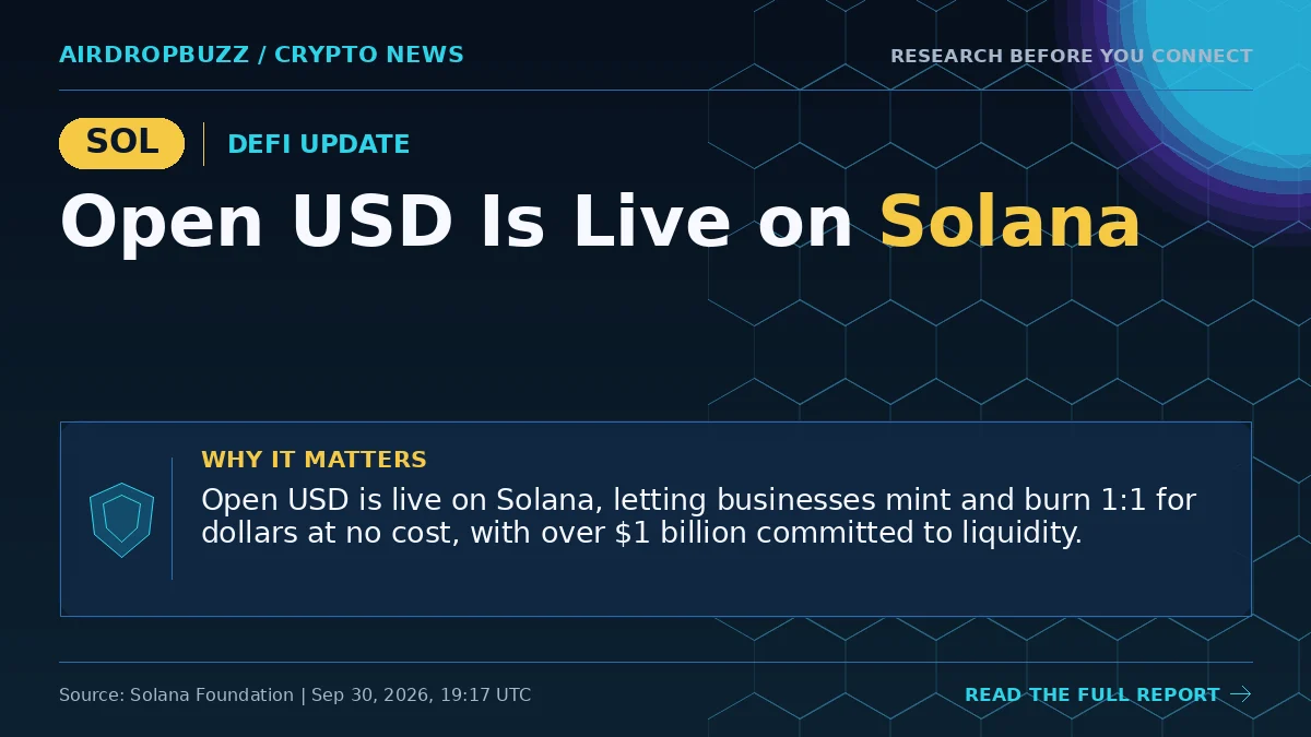 Open USD Is Live on Solana