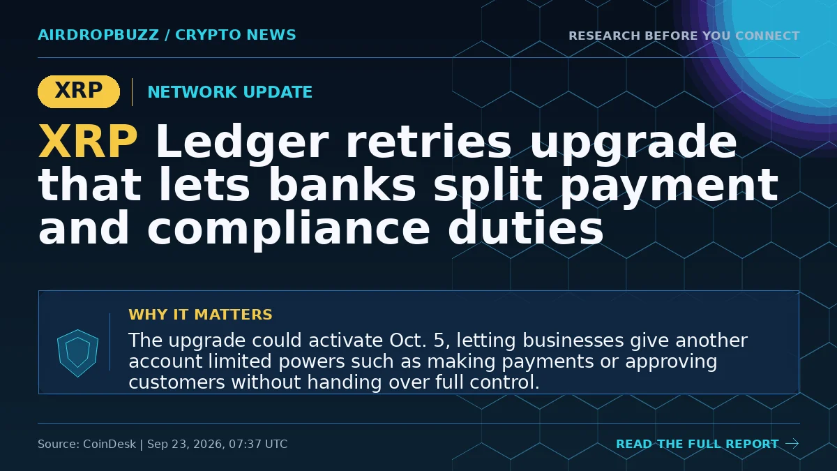 XRP Ledger retries upgrade that lets banks split payment and…