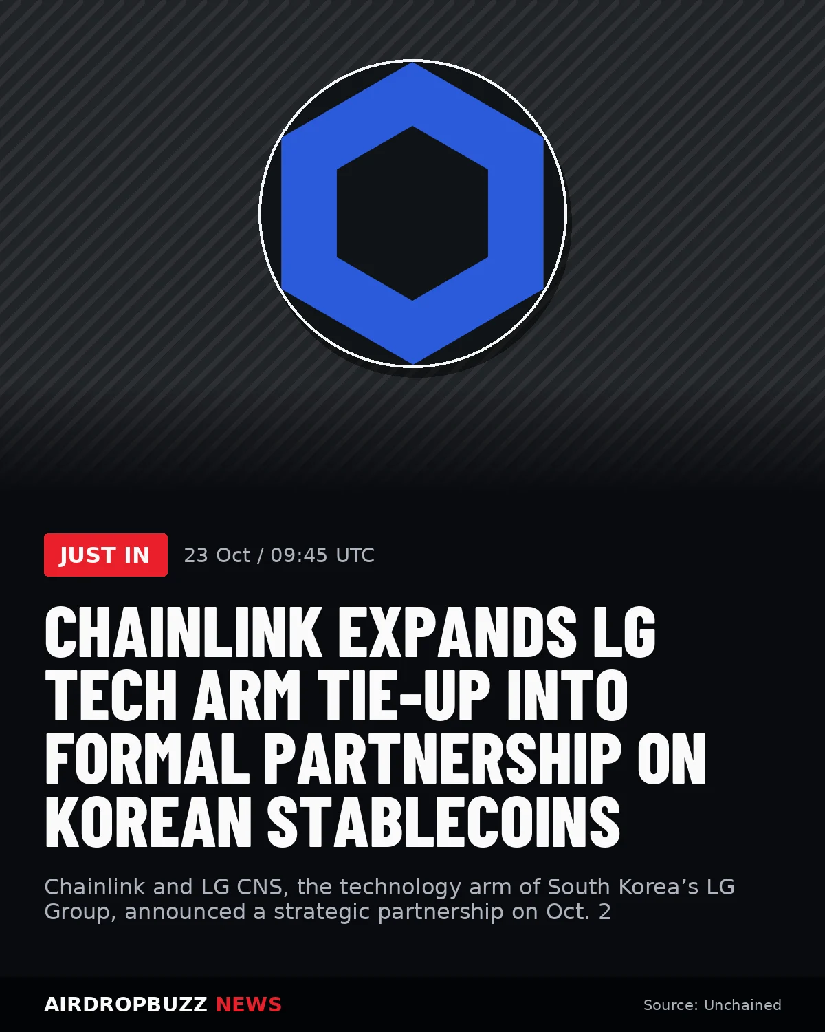 Chainlink Expands LG Tech Arm Tie-Up Into Formal Partnership on…