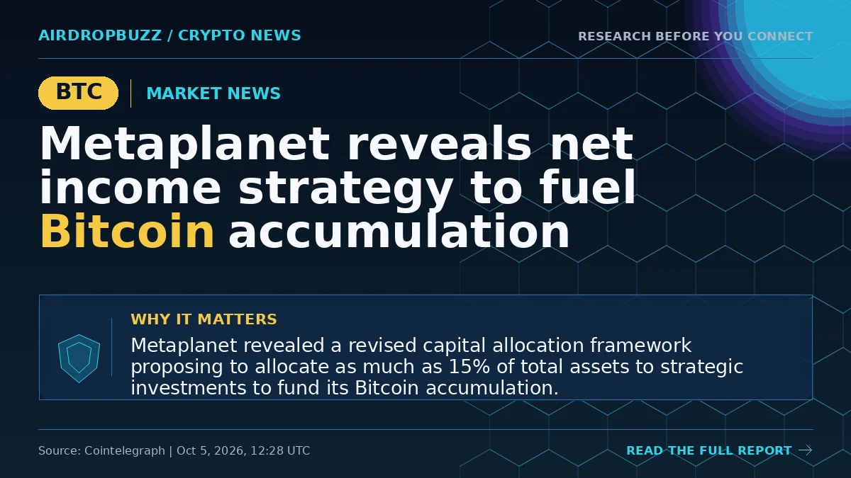 Metaplanet reveals net income strategy to fuel Bitcoin accumulation
