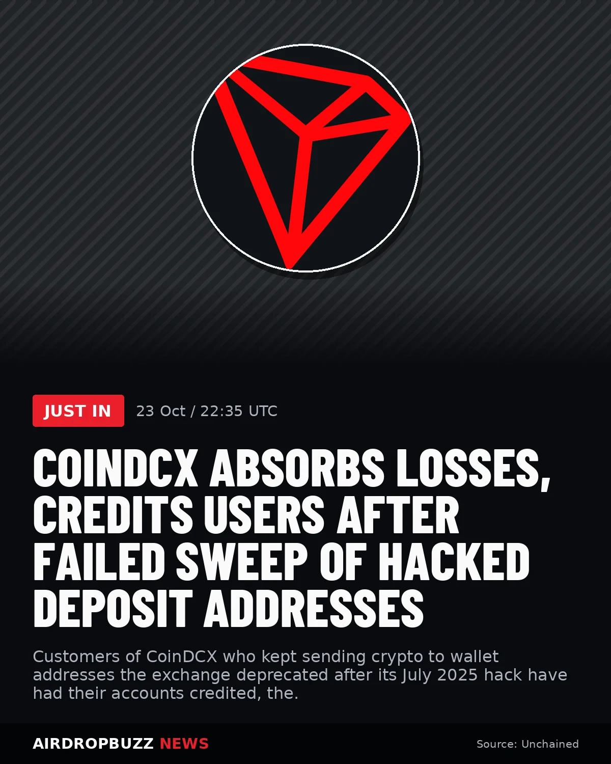 CoinDCX Absorbs Losses, Credits Users After Failed Sweep of Hacked…