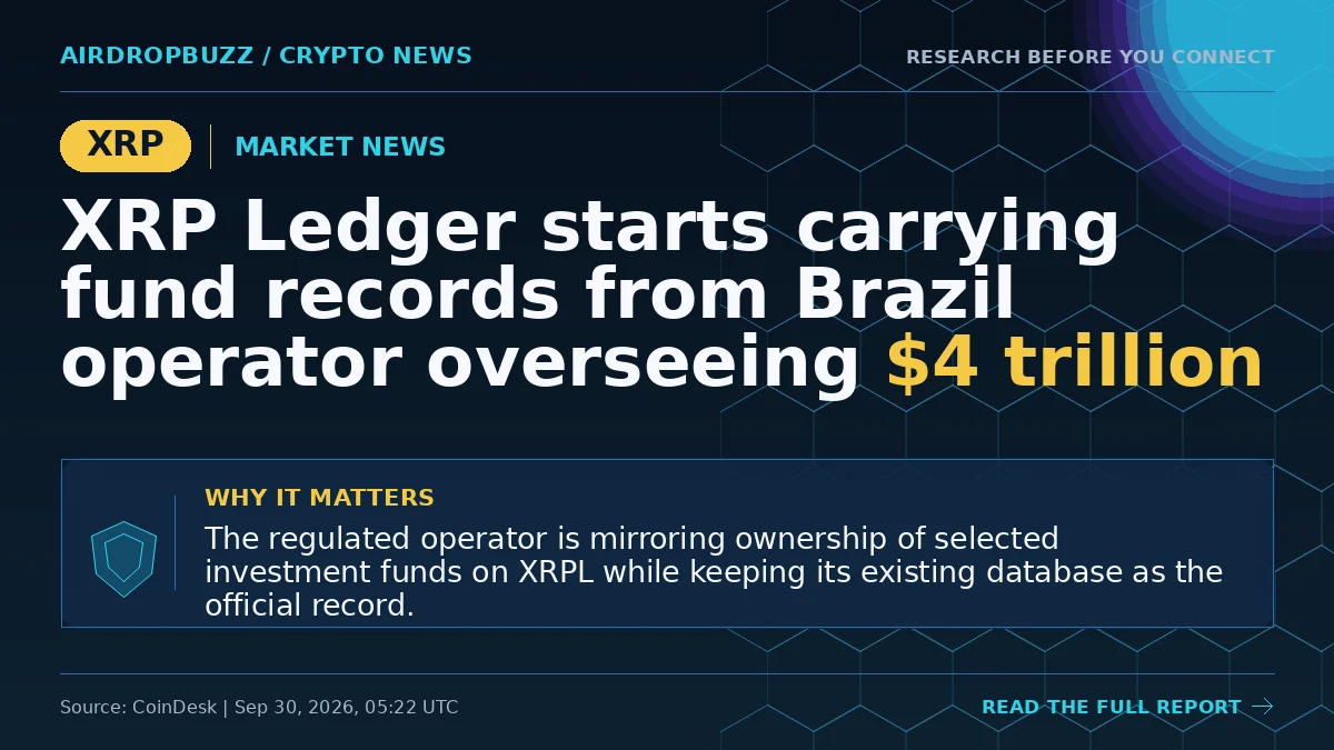 XRP Ledger starts carrying fund records from Brazil operator…