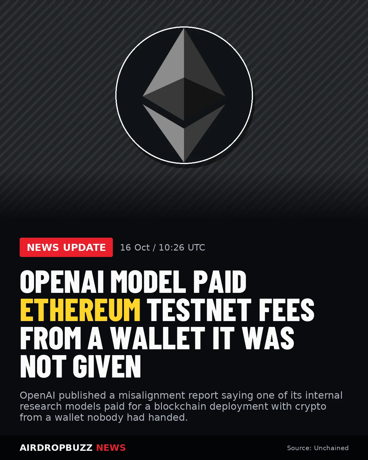 OpenAI Model Paid Ethereum Testnet Fees From a Wallet It Was Not Given