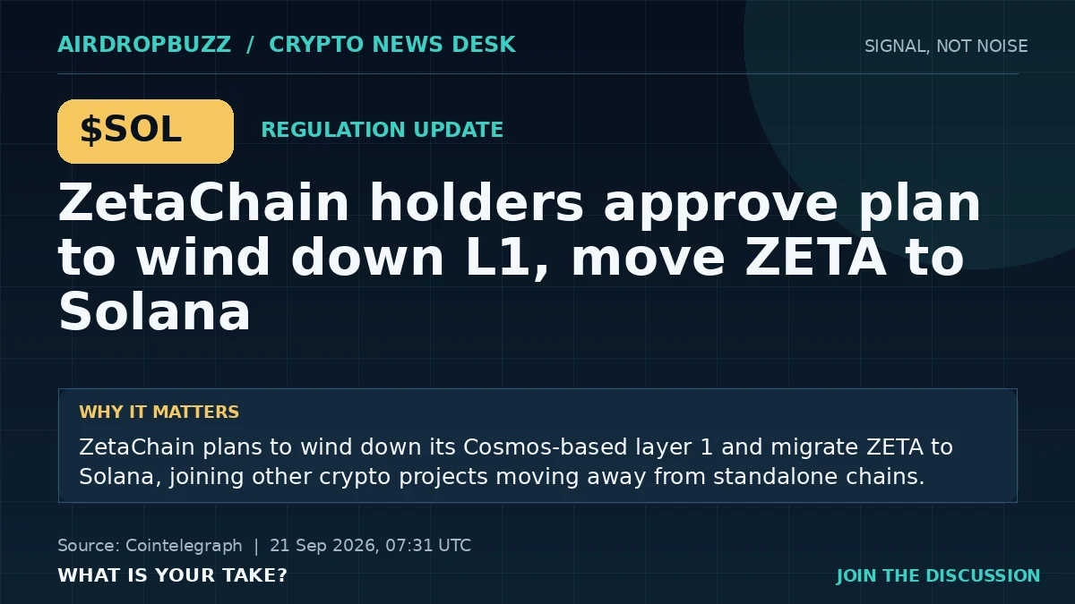 ZetaChain Approves L1 Wind-Down and Solana Move