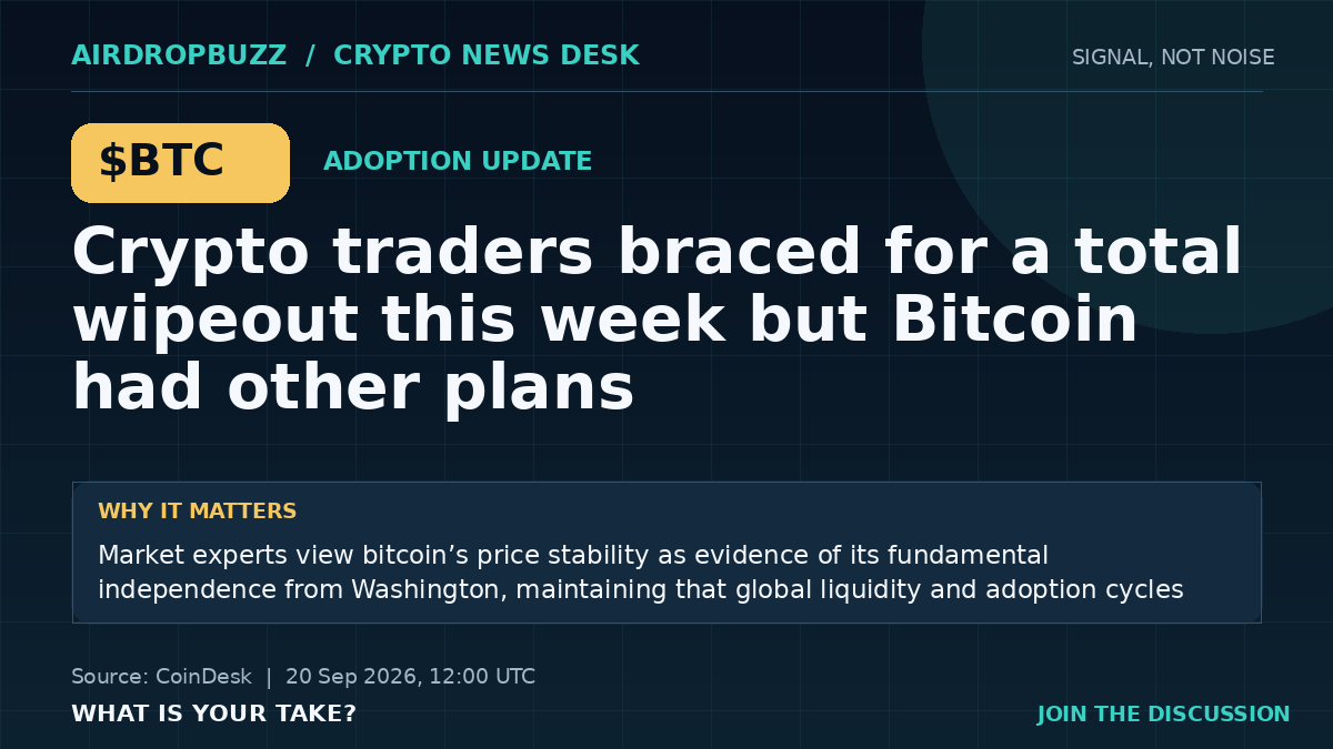 Crypto traders braced for a total wipeout this week but Bitcoin had other plans