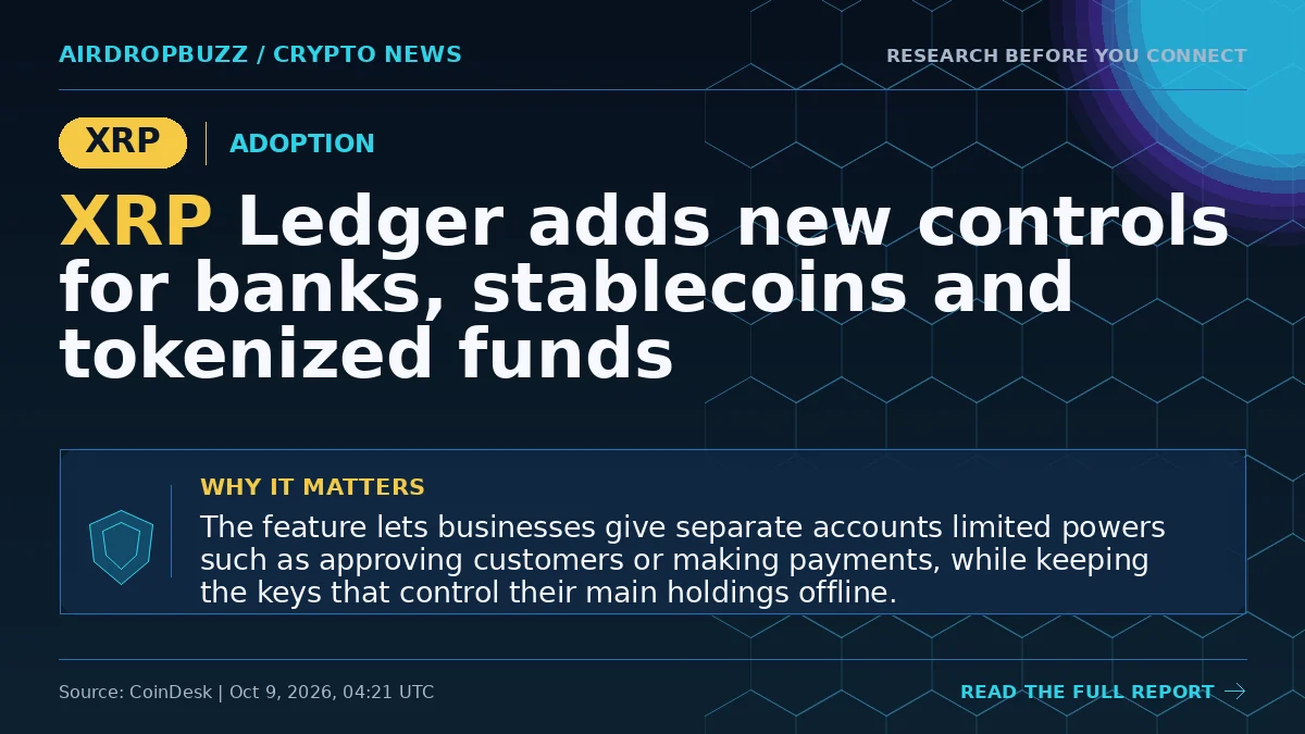 XRP Ledger adds new controls for banks, stablecoins and tokenized…