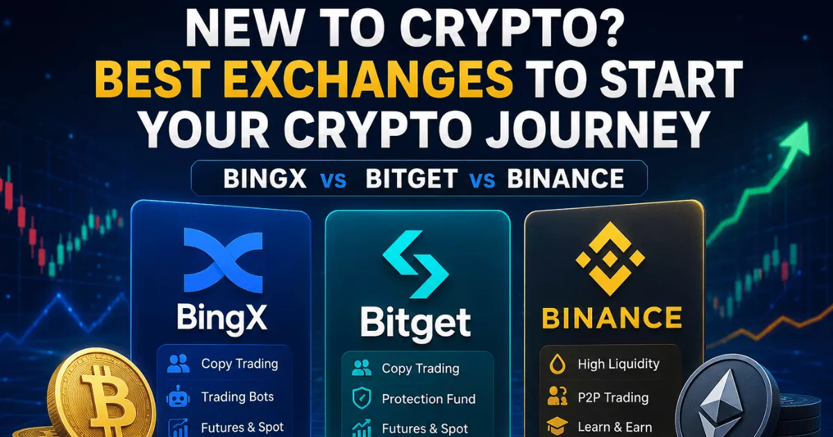 Best Crypto Exchanges for Beginners: BingX vs Bitget vs Binance Compared