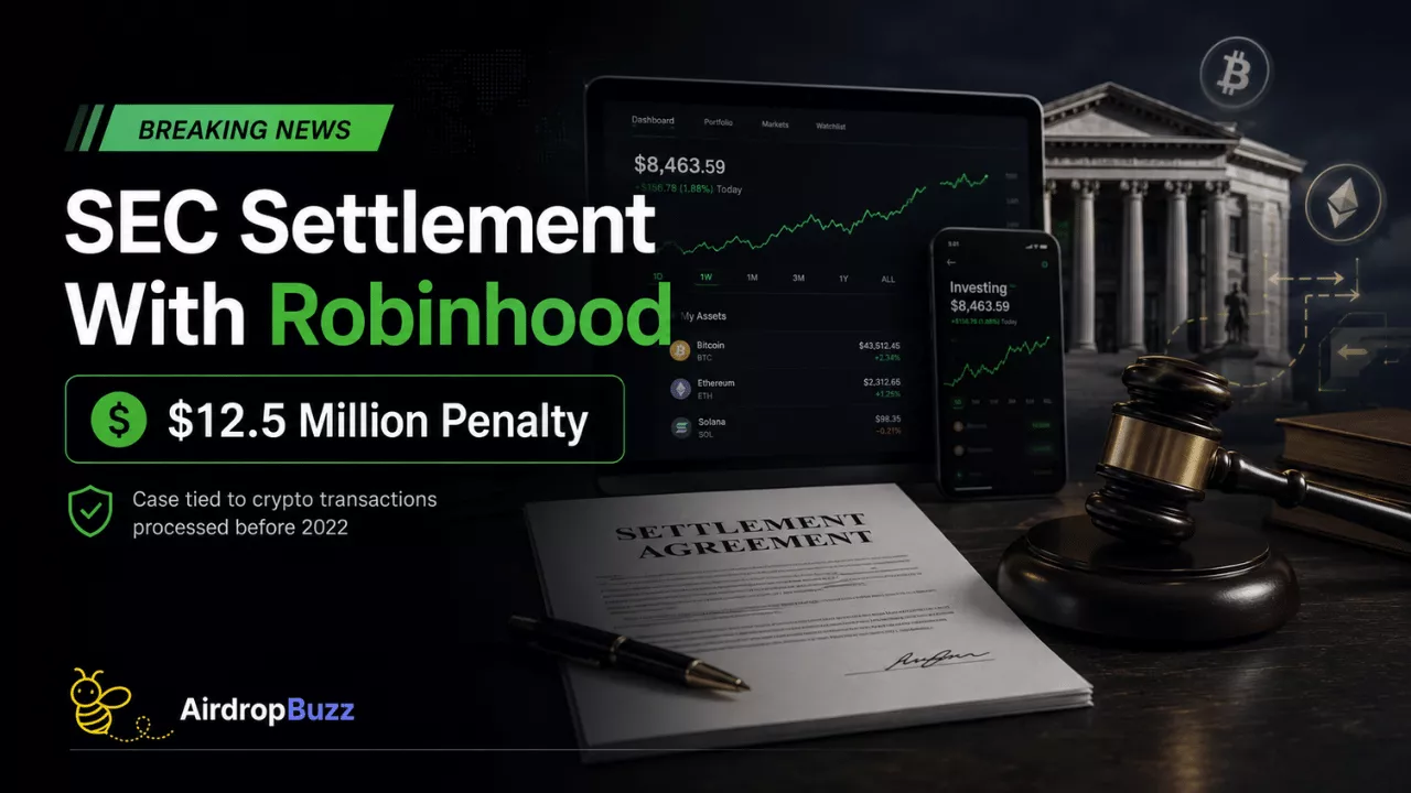 Robinhood Agrees to $12.5 Million Settlement Over SEC Crypto Trading Charges