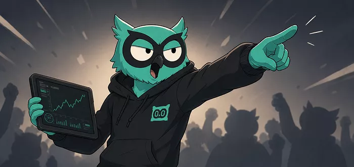 Supplied SmartX owl illustration holding a trading tablet